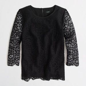 Adorable J.Crew lace scallop 3/4 sleeve top